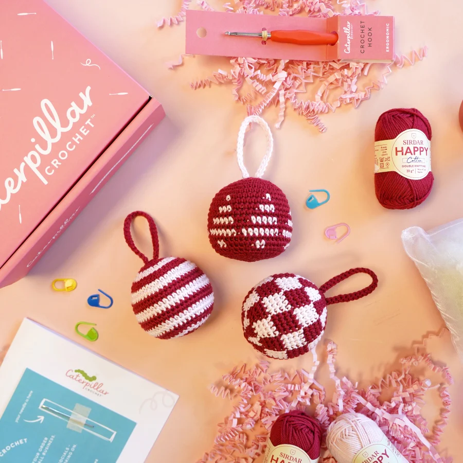 Crochet Kit - Candy Cane Baubles - Image 3