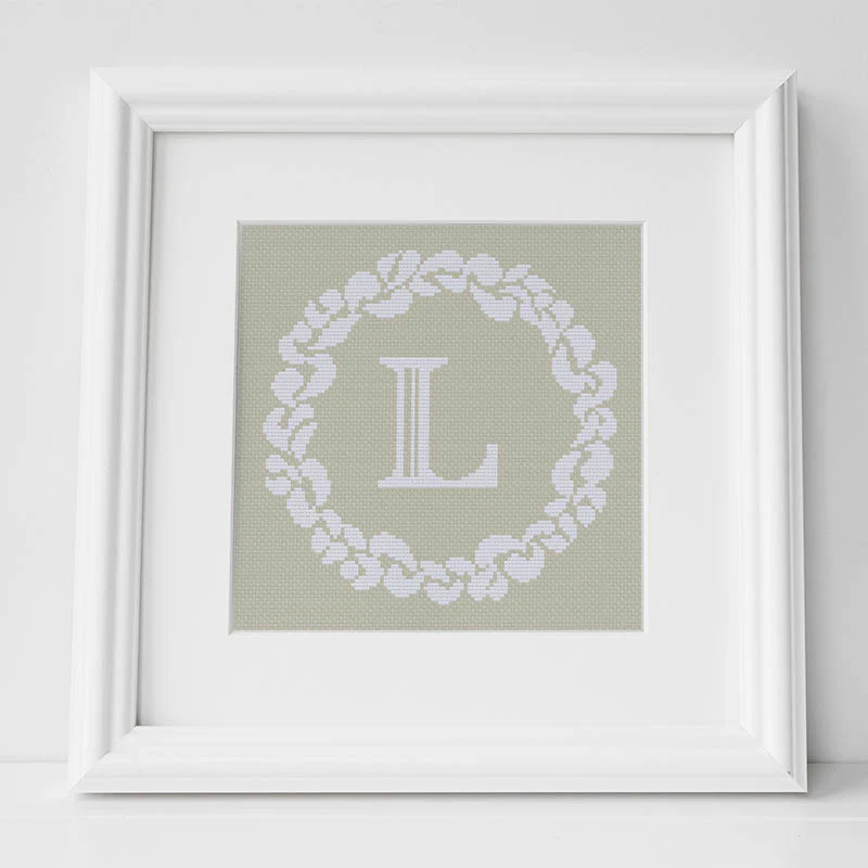 Grace Wreath Monogram - Cross Stitch Kit or Pattern - Image 14