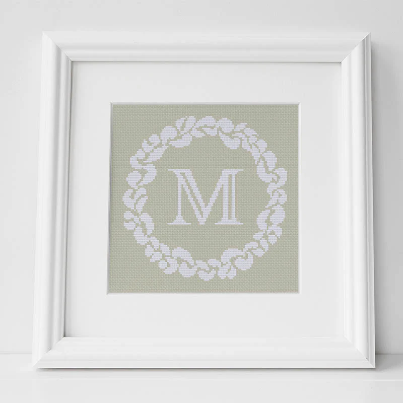 Grace Wreath Monogram - Cross Stitch Kit or Pattern - Image 15