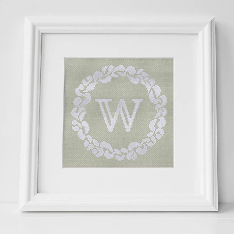 Grace Wreath Monogram - Cross Stitch Kit or Pattern - Image 24