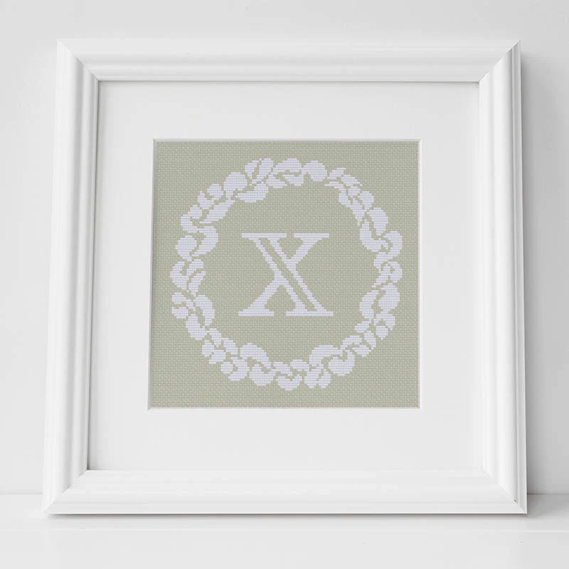 Grace Wreath Monogram - Cross Stitch Kit or Pattern - Image 25