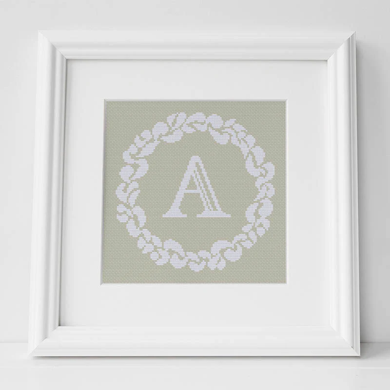 Grace Wreath Monogram - Cross Stitch Kit or Pattern - Image 3