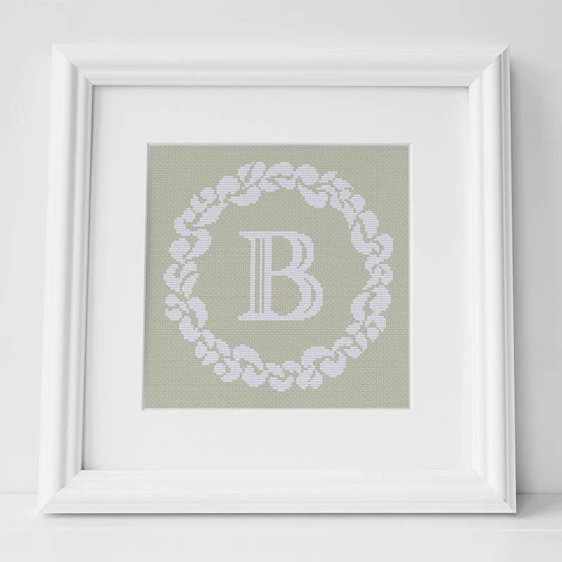 Grace Wreath Monogram - Cross Stitch Kit or Pattern - Image 4