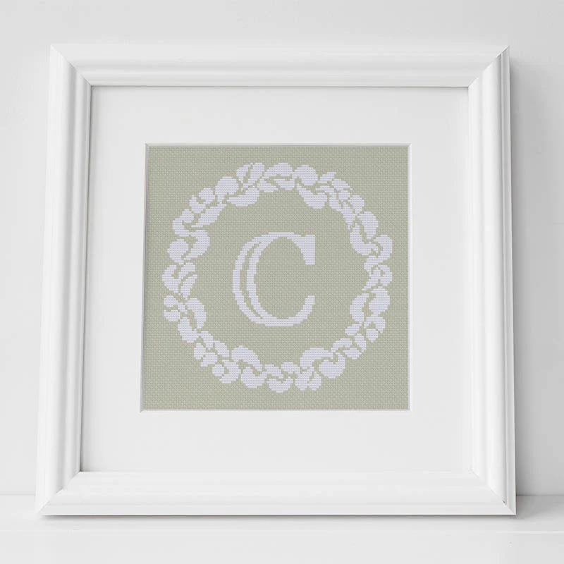 Grace Wreath Monogram - Cross Stitch Kit or Pattern - Image 5