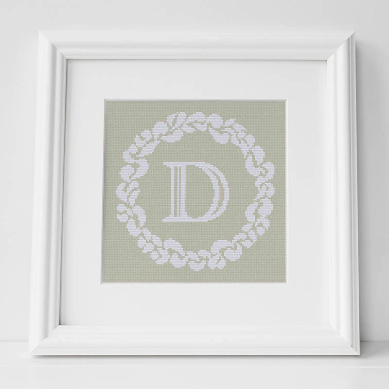 Grace Wreath Monogram - Cross Stitch Kit or Pattern - Image 6